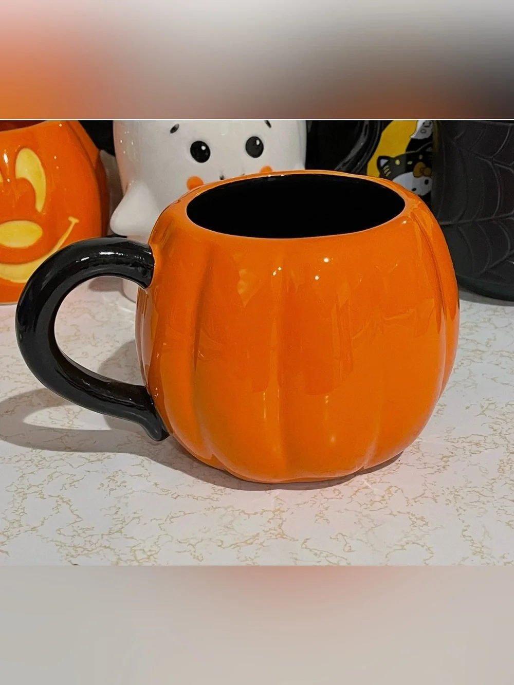 HOLIDAY HOME BOO FACTORY JACK O LANTERN PUMPKIN LARGE COFFEE MUG CUP HALLOWEEN